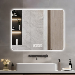 English Elm 28*36 Inch Led Backlit Bathroom Vanity Mirror Anti-fog Wall Mount Dimmable 3 Tones W2709P428061