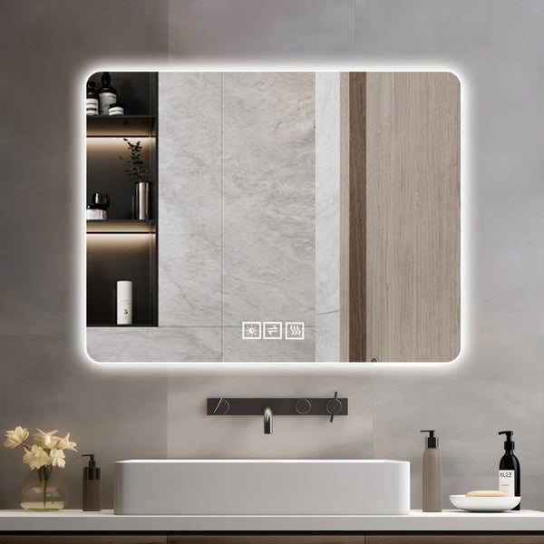 English Elm 28*36 Inch Led Backlit Bathroom Vanity Mirror Anti-fog Wall Mount Dimmable 3 Tones W2709P428061