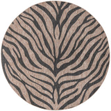 Unique Loom Outdoor Safari Tsavo Machine Made Animal Print Rug Natural, Ivory 10' 0" x 10' 0"