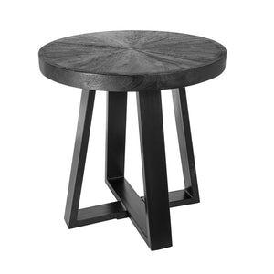 English Elm D23.5x24.5" Modern Black Coffee Table with Rounded Top & Overlapping Cross-Leg Frame, 23D x16H Stylish Accent W2078P291776