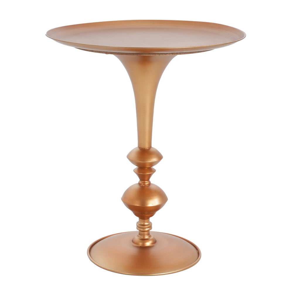 English Elm Christopher Knight Home® - Small Round Gold End Table with Antique Finish, Handcrafted Iron Art Deco Accent, 29.3" Tall N772P301511G