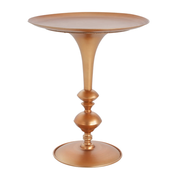 English Elm Christopher Knight Home® - Small Round Gold End Table with Antique Finish, Handcrafted Iron Art Deco Accent, 29.3" Tall N772P301511G