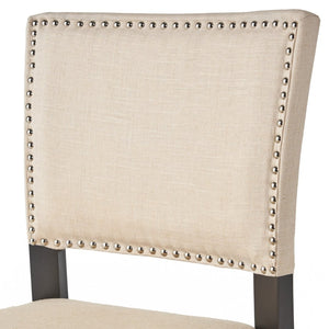 English Elm Barstools Rivet Trimmed Upholstered Wood Frame Set of 2 for Kitchen or Dining N780P366607B