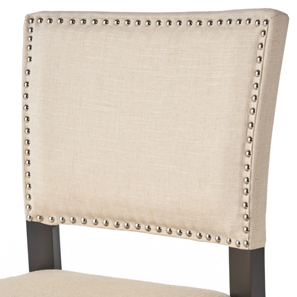 English Elm Barstools Rivet Trimmed Upholstered Wood Frame Set of 2 for Kitchen or Dining N780P366607B