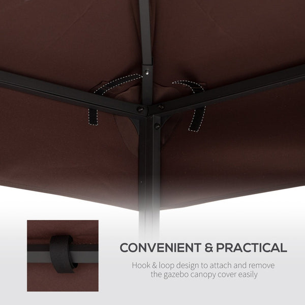 English Elm Outsunny 9.8' X 9.8' Gazebo Replacement Canopy Top - Uv-Resistant, Durable & Ventilated Cover Only W2225P174149-GIGA