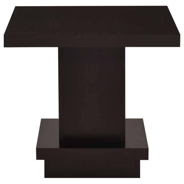 English Elm Cappuccino Two-Piece Square Coffee & End Table Set — Modern Engineered Wood, Scratch-Resistant Finish, Stacked Silhouette B062S01305