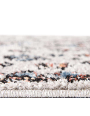 Unique Loom Aramis Victor Machine Made Tribal Rug Gray, Black/Ivory/Rust Red/Terracotta/Light Blue 5' 3" x 8' 0"