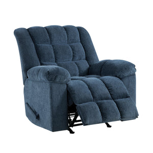 English Elm Gentle Rocking Reclining Chair with Chenille Upholstery, Ultra-Comfort Seat, Smooth Motion Recliner for Living Room Relaxation and Support Blue 41 L x 32 W x 29 H B011P347314