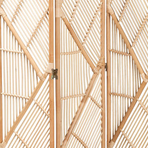 English Elm Modern Rattan Tri-fold Room Divider Woven Geometric Panels for Bohemian Spaces B2750P420386
