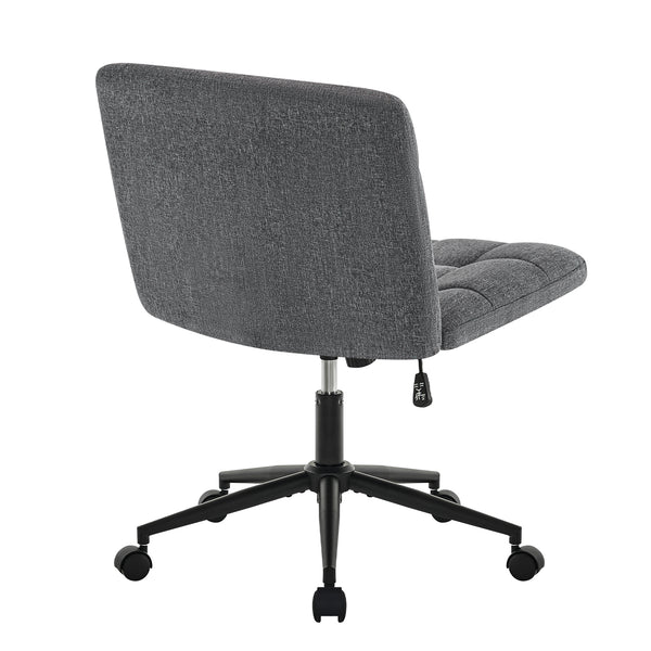 English Elm Homw Office Desk Chair With Wheels, Adjustable Armless Swivel Chair For Comfort & Style In Grey T3593P337967