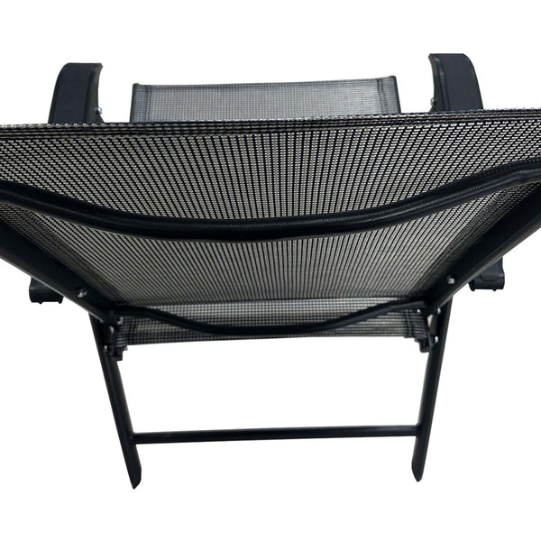 English Elm Outdoor Stackable Folding Chairs Set Ergonomic Mesh Back Steel Frame Patio Seating Gray W5159P445934