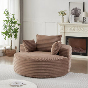 English Elm 55'l Corduroy Sleeper Chair Fluffy Lounge Seat for Bedroom or Media Room W834P403827