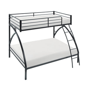 English Elm Black Metal Twin-Over-Twin Bunk Bed with Modern Lines, Sturdy Frame, Space-Saving Design for Kids Black 77 L x 60.25 W x 7.25 H B011P248590
