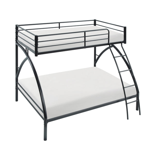 English Elm Black Metal Twin-Over-Twin Bunk Bed with Modern Lines, Sturdy Frame, Space-Saving Design for Kids Black 77 L x 60.25 W x 7.25 H B011P248590