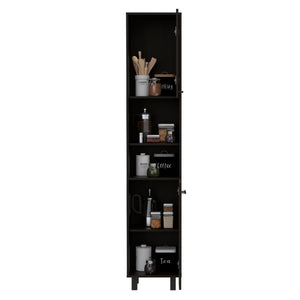 English Elm Sheffield Space-Saving 2-Door Pantry Cabinet — 15.7" Wide, Tall Top Shelf, 2 Middle & Bottom Shelves B128P148807