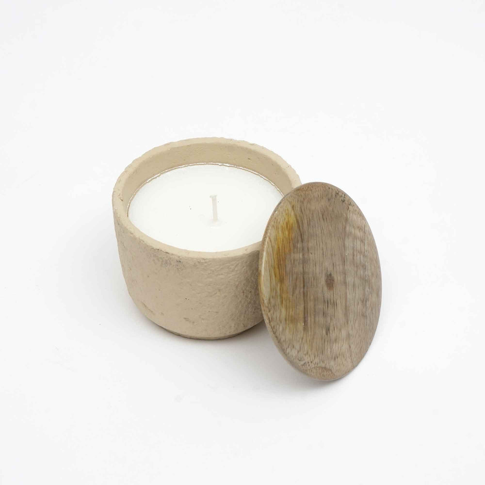 English Elm Jar Candle Eco-Friendly Ecomix With Wooden Lid - Handcrafted Mimosa Scent, 7Oz For Relaxation & Décor B346P369774