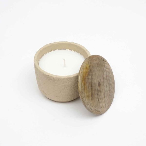 English Elm Jar Candle Eco-Friendly Ecomix With Wooden Lid - Handcrafted Mimosa Scent, 7Oz For Relaxation & Décor B346P369774