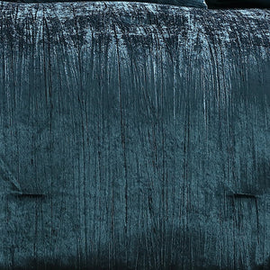 English Elm Turin Blue Crinkle Velvet 7Pc Bedding Set – Luxurious Queen Bed Ensemble For Modern Elegance & Comfort B340P341999-GIGA