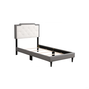 English Elm Stylish Tufted Headboard Queen Bed with Adjustable Height, Sturdy Slats & One-Box Easy Delivery LIGHT GREY 5.5 L x 22.5 W x 45 H B078112137
