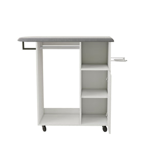 English Elm Ironing Cart Rolling Ironing Board Cabinet with Wheels, Compact Multipurpose Laundry Storage and Foldable Design W1120P217817