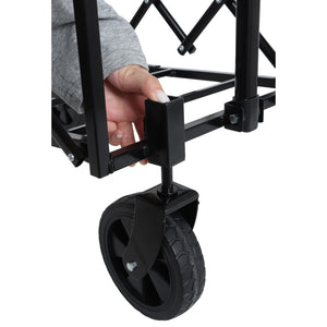 English Elm All-in-one Folding Camping Wagon with Bench Seating Storage and Pet Tether Outdoor Black+ Gray W2932P312713