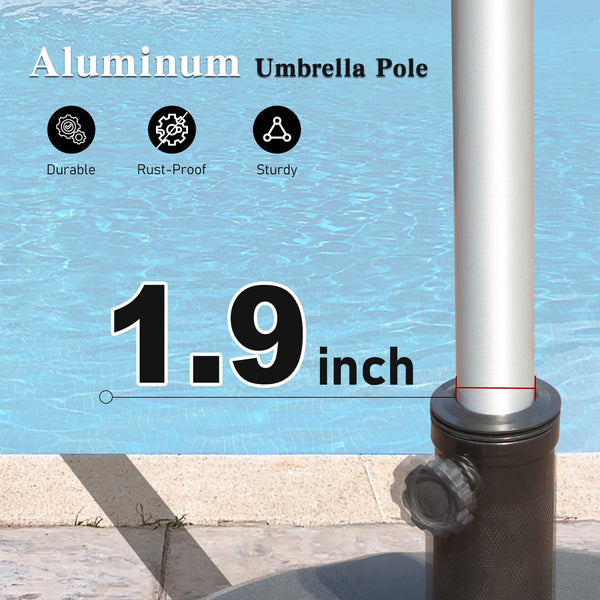 English Elm Rectangle Patio Umbrella with Crank Lift and Tilt, UV-Resistant 180G Polyester Canopy, Ventilated Shade (Base Not Included) Navy Blue W1859P353557