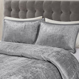 Madison Park Lee Glam/Luxury 5 Piece Crinkle Velvet Comforter Set MP10-8351 Silver