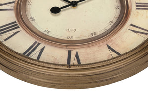 English Elm Clocks, 20" Round Antique Brown Wall Clock With Vintage Roman Numerals & Silent Quartz Movement B2710P287080