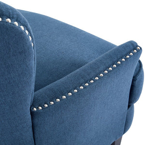 English Elm Christopher Knight Home® - Mirod Vintage Upholstered Lounge Chair with Tufted Back and Nailhead Trim, Solid Wood Legs, Cozy Comfort Navy Blue N760P253374V