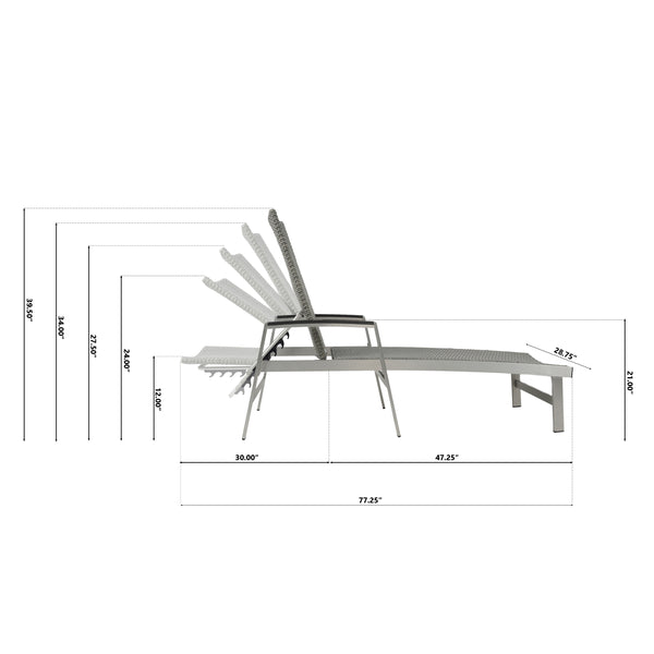 English Elm Christopher Knight Home® - Oxton Outdoor Chaise Lounge - Stylish Grey Mesh Seating For Ultimate Comfort & Relaxation By Poolside N775P210067G