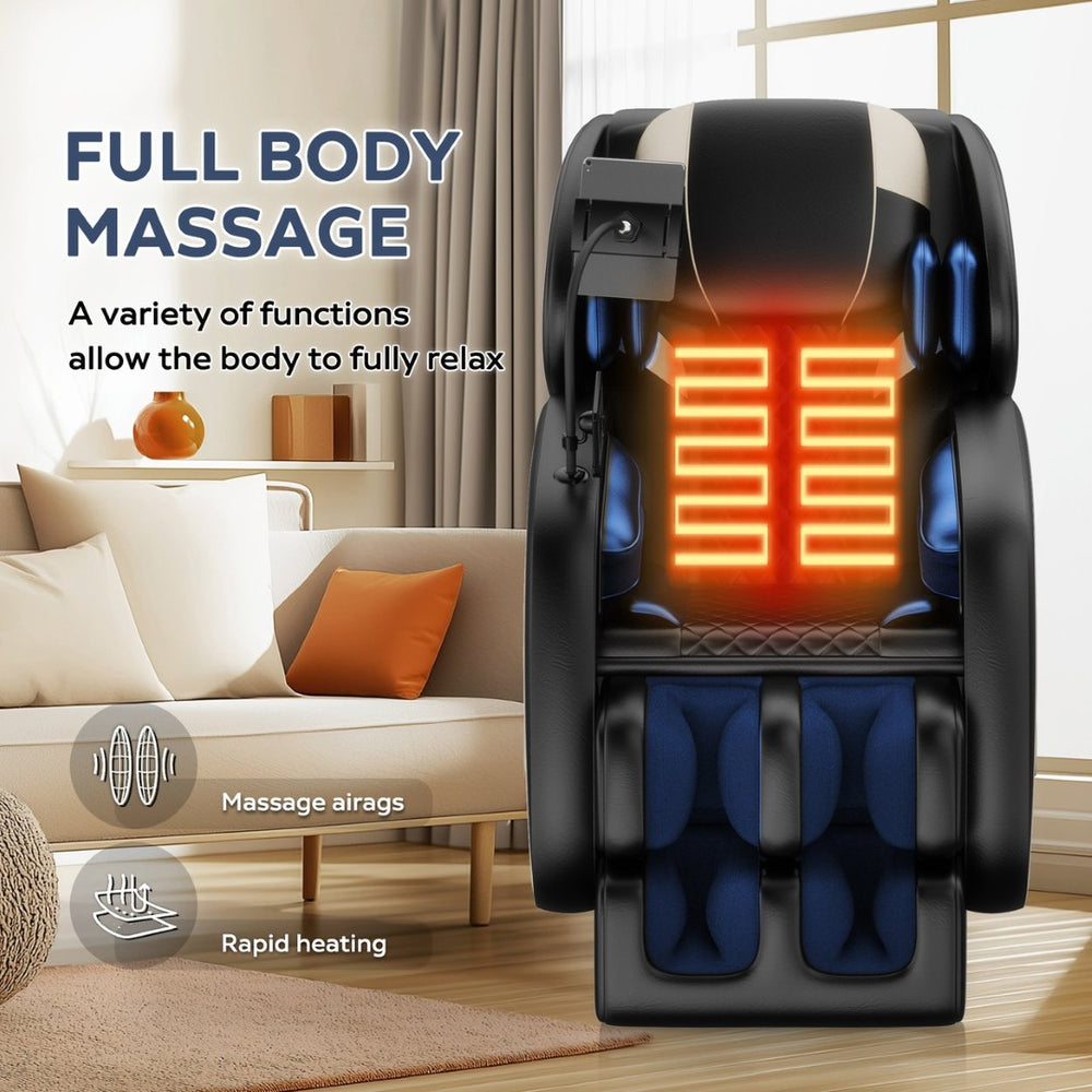 English Elm Zero Gravity Massage Recliner with 8 Rollers Airbags Heat and Bluetooth Audio W3457P484051