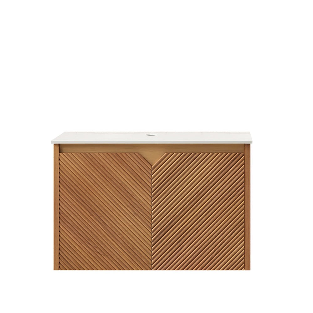 English Elm Ruben Wall Mounted Bathroom Vanity Cabinet Sintered Stone Top Plywood Build 24 Inch W2615P390654