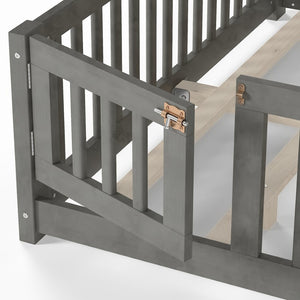 English Elm Twin Xl White Iron Loft Bed with Guardrails and Ladder for Dorm or Teen Room W1580P433579