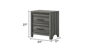 English Elm Denver Modern 2-Drawer Nightstand In Versatile Gray Wood Finish For Stylish Bedroom Storage Solutions B009P272309