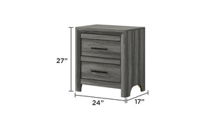English Elm Denver Modern Twin 5-Piece Bedroom Set in Gray — Contemporary Wood Bed, Nightstand, Dresser, Chest & Mirror (Coordinated) B009S02018