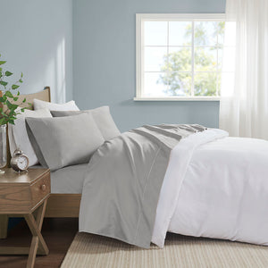 JLA Home Madison Park - Pima Pima Cotton Sheet Set by Madison Park — Luxurious long-staple softness, Baratta hemstitch elegance, breathable year-round comfort, deep-pocket fit, machine washable MP20-5055