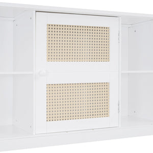 English Elm Full Wooden Daybed With Twin Trundle & Versatile Cabinet Shelf - Space-Saving Comfort In White N820S00049K