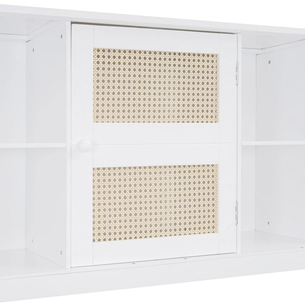 English Elm Full Wooden Daybed With Twin Trundle & Versatile Cabinet Shelf - Space-Saving Comfort In White N820S00049K