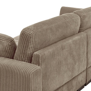 English Elm Large Corduroy Chaise Loveseat with Extended Leg Support for Relaxed Living Rooms Camel B2748S00009
