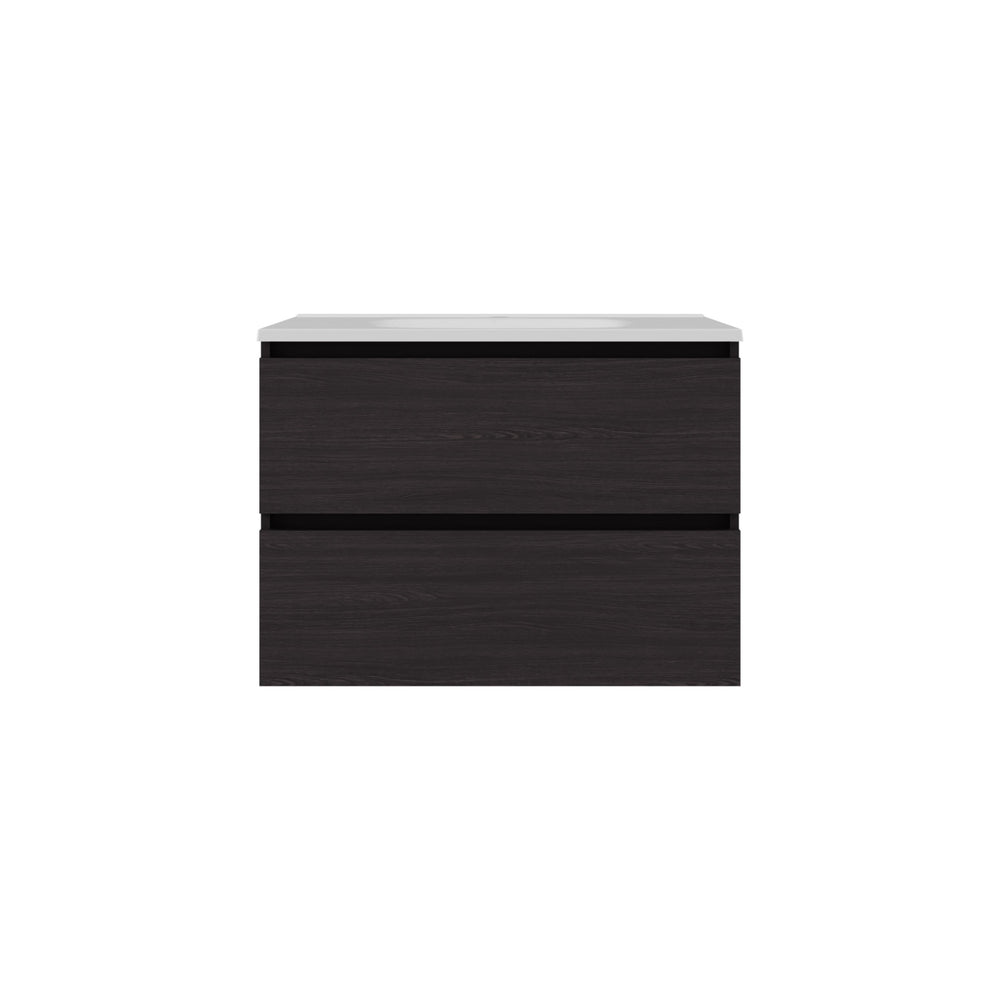 English Elm Bathroom Cabinet Opalo Black — Modern MDF Wall Storage with Two Shelves & Open Compartment for Organizing essentials comfortably and stylishly B070P316867