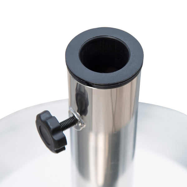 English Elm Outsunny 55lb Cement Filled Stainless Steel Umbrella Base with Polished Round Design W2225P174195