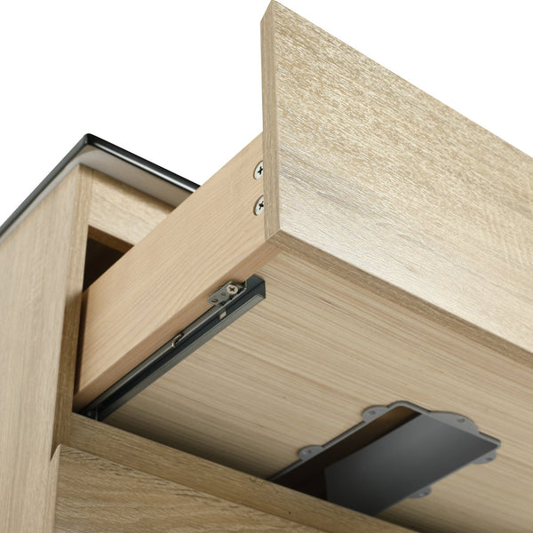 English Elm 24" Wall-Mounted Bathroom Vanity With Black Sink, 2 Soft-Close Drawers - Ideal For Compact Spaces! W999S00192