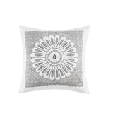 Sofia Mid-Century Cotton Embroidered Decorative Square Pillow