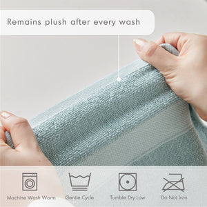 JLA Home Comfort Spaces - 500GSM Plush 6pc Towel Set Crafted from 100% Turkish Cotton for Spa Softness, Quick-Dry, Oeko-Tex Safe Seafoam AM73-0233