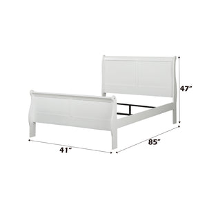 English Elm Louis Philippe Twin Sleigh Bed In White Finish – Classic Charm For Elegant Spaces & Lasting Quality B2726S00159
