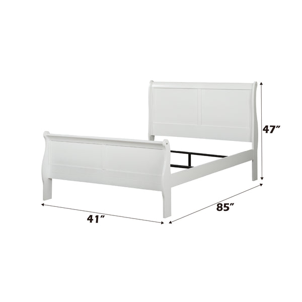 English Elm Louis Philippe Twin Sleigh Bed In White Finish – Classic Charm For Elegant Spaces & Lasting Quality B2726S00159