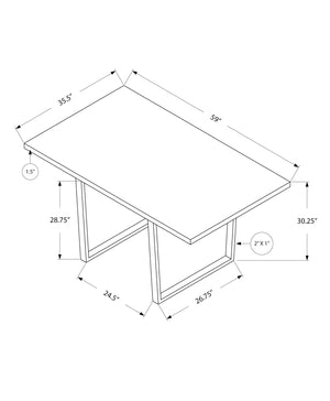 English Elm Dining Table, 60" Rectangular Taupe Laminate With Chrome Legs – Modern Versatile Centerpiece For Any Space B2710P286991