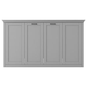 English Elm Twin Murphy Bed Cabinet Foldaway Gray — Space-Saving Twin Wall Bed with Integrated Legs, 1000lb Capacity GX002043AAE