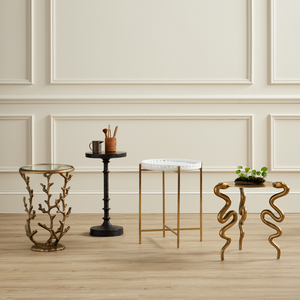 Gallo Bronze Accent Table - Artful Design with Textured Surface, Ideal for Modern Traditional Spaces