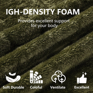 English Elm Queen Foldable Sofa Bed with Plush Chenille Cover, High-Density Foam Convertible Futon for Living Room Guest Room Bedroom Green W1829P348207